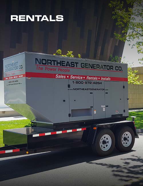 rental commercial generator on trailer