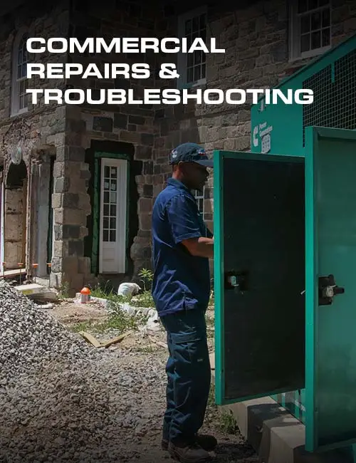 technician troubleshooting generator
