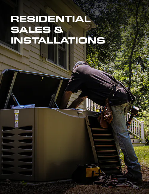 technician installing home generator