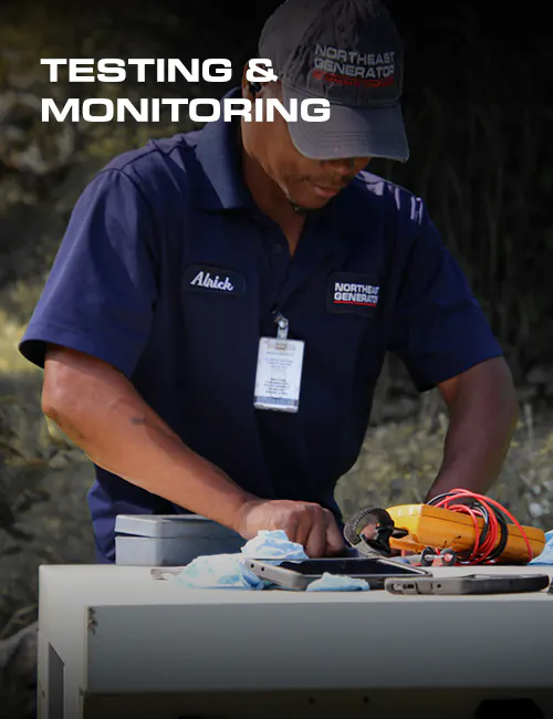 technician testing generator
